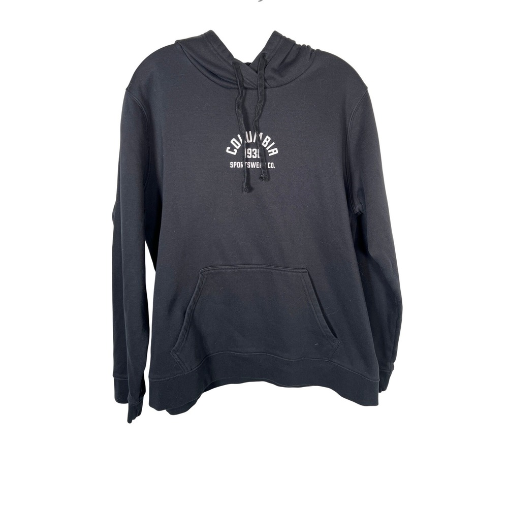Columbia Sportswear Co Black Graphic Hoodie Pullover Sweatshirt Minimalist XXL